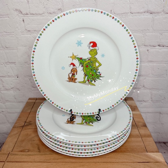 Dr. Seuss Dining The Grinch Dinner Plate Set Of 6 Poshmark